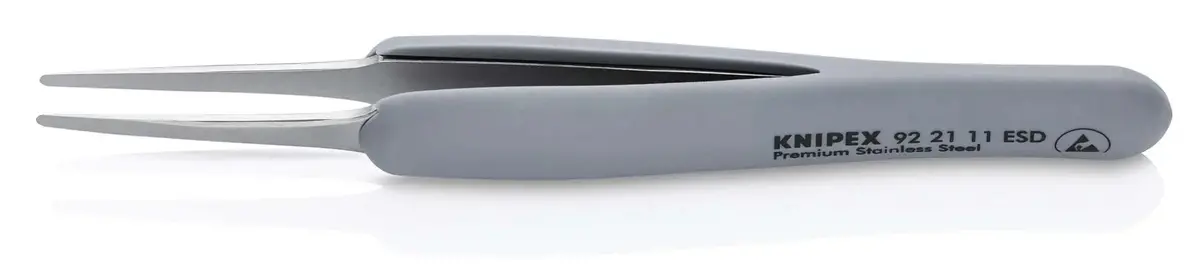 Knipex Precision Tweezers With Rubber Handles Esd Smooth Gripping Surfaces 92 21 11 Esd 1