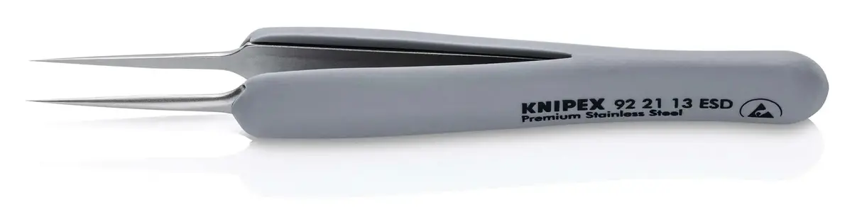 Knipex Precision Tweezers With Rubber Handles Esd Smooth Gripping Surfaces 92 21 13 Esd 1
