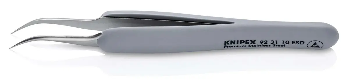 Knipex Precision Tweezers With Rubber Handles Esd Smooth Gripping Surfaces 92 31 10 Esd 1