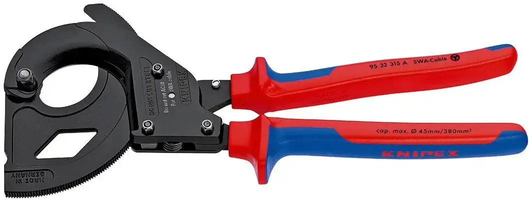 Knipex Swa Cable Cutter Ratchet Action For Steel Wire Armoured Cables 95 32 315 A 1