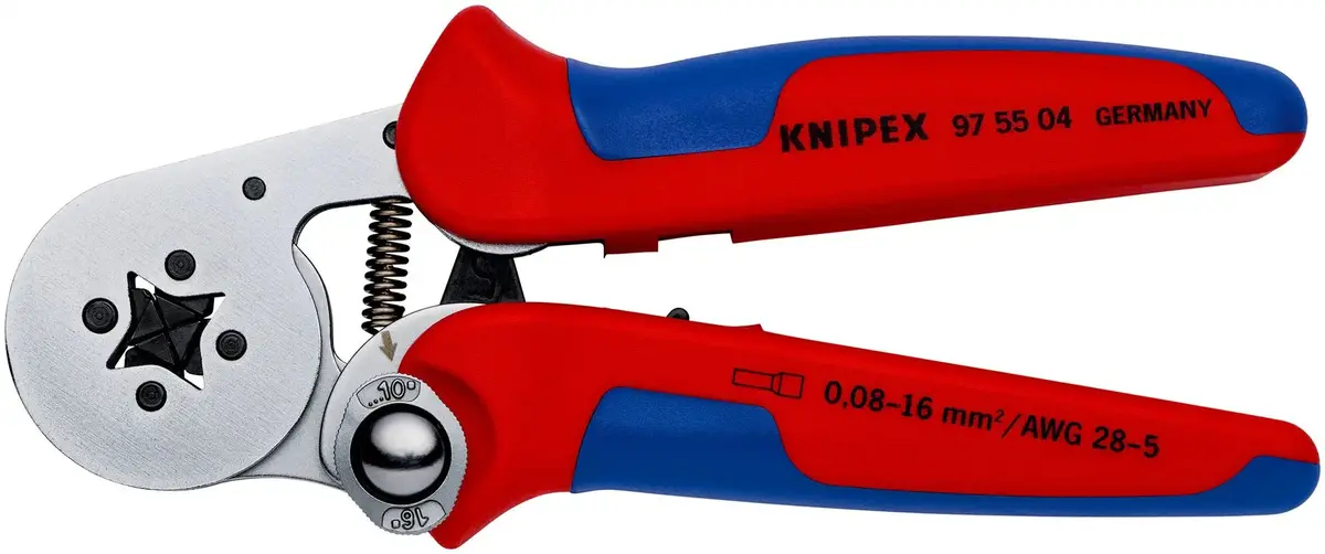 Knipex Self Adjusting Electricians Crimping Pliers For Wire Ferrules 0.08-10/16Mm² 28-6 Awg 95 55 04 1