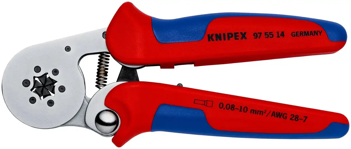 Knipex Self Adjusting Electricians Crimping Pliers For Wire Ferrules 0.08-10Mm² 28-8 Awg 95 55 14 1