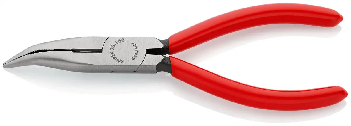 Knipex Snipe Nose Side Cutting Radio Pliers 40 Degrees Angled Jaws 160Mm 25 21 160 1