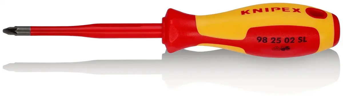 Knipex Vde Screwdriver (Slim) For Pozi Screws 1000V Pz2 X 100Mm 98 25 02 Sl 1
