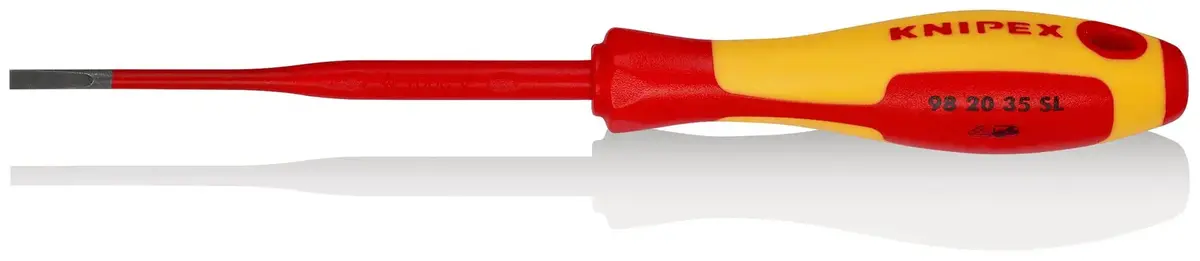 Knipex Vde Screwdriver (Slim) For Slotted Screws 1000V 3.5 X 0.6 X 100Mm 98 20 35 Sl 1