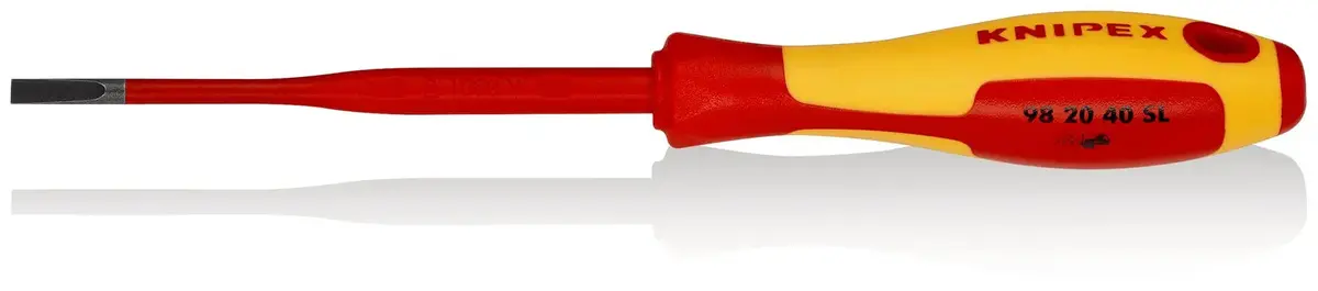 Knipex Vde Screwdriver (Slim) For Slotted Screws 1000V 4.0 X 0.8 X 100Mm 98 20 40 Sl 1