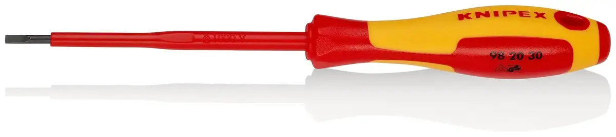Knipex Vde Screwdriver For Slotted Screws 1000V 3.0 X 0.5 X 100Mm 98 20 30 1