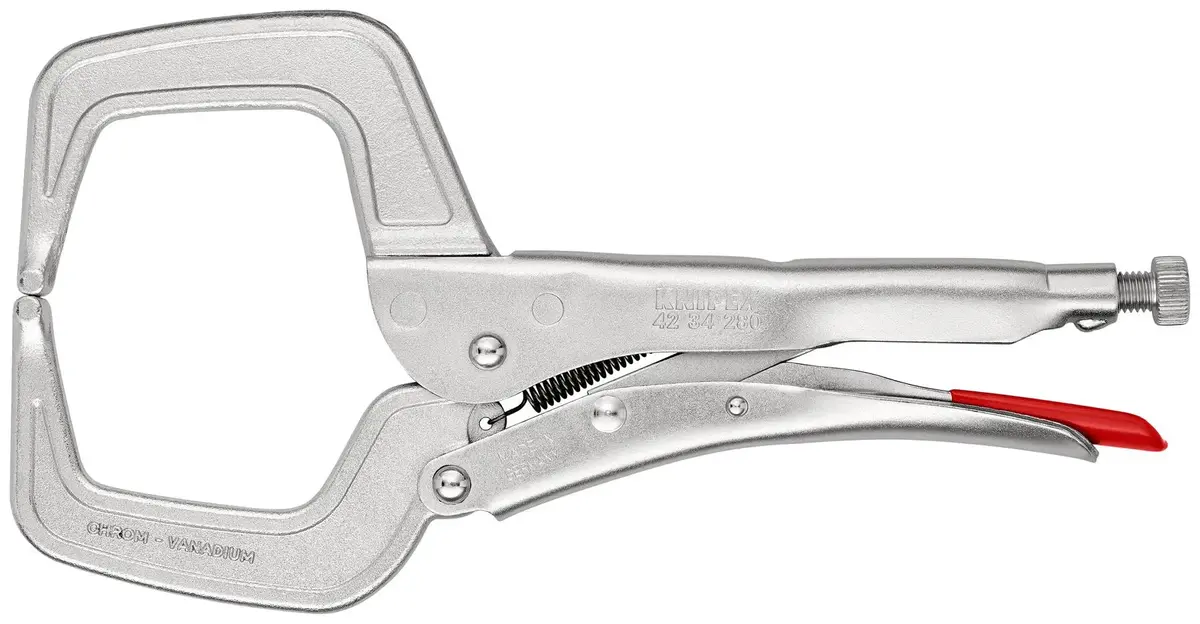 Knipex Welding Grip Locking Pliers C Clamp 280Mm Galvanised 42 34 280 1
