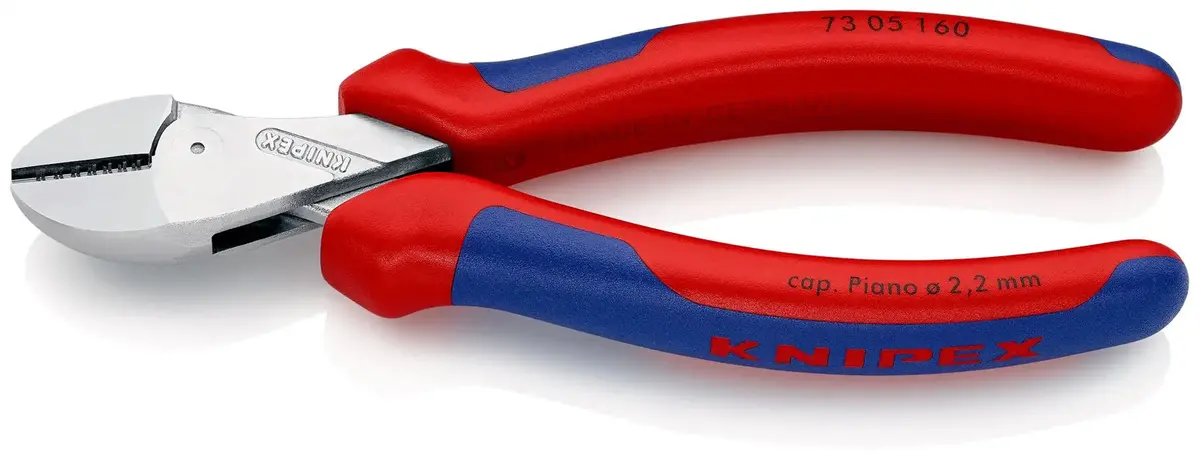 Knipex X-Cut Diagonal Side Cutting Pliers 160Mm Multi Component Grips Chrome Plated 73 05 160 1