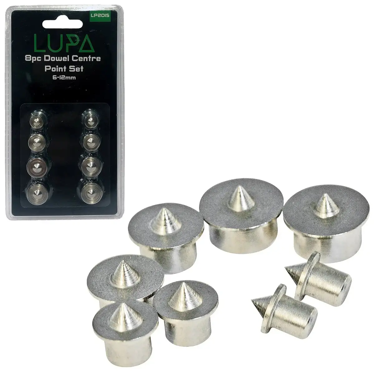 Lupa 8 Piece Dowel Centre Point Set 6-12Mm Woodwork Joinery Kitchen Worktop Jig 1