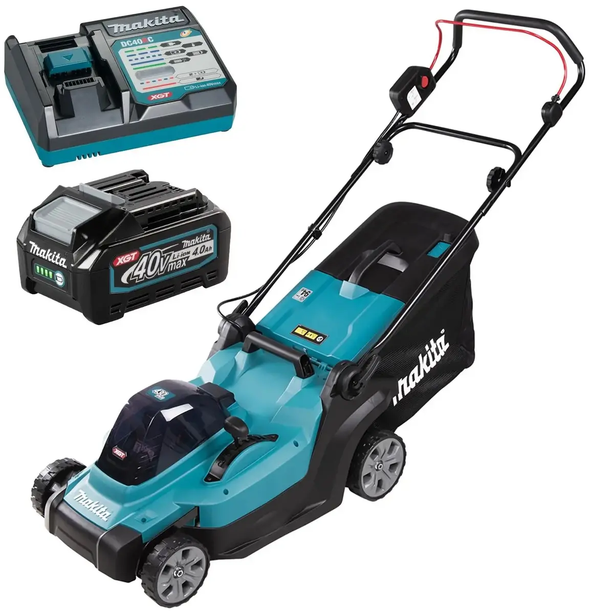 Makita 43Cm Lawn Mower Kit 40V Max Xgt Li-Ion Cordless Garden Grass Outdoor 4Ah Battery And Charger Lm004gm103 1
