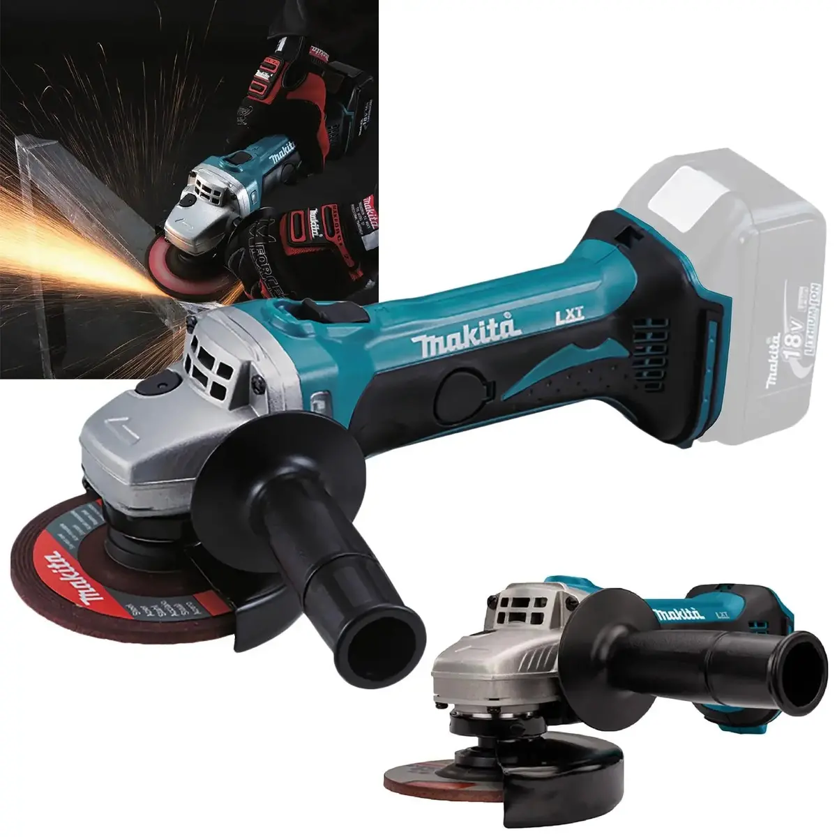 Makita Angle Grinder 115Mm 18V Li-Ion Slim Body Design Cordless Dga452z Body Only 1