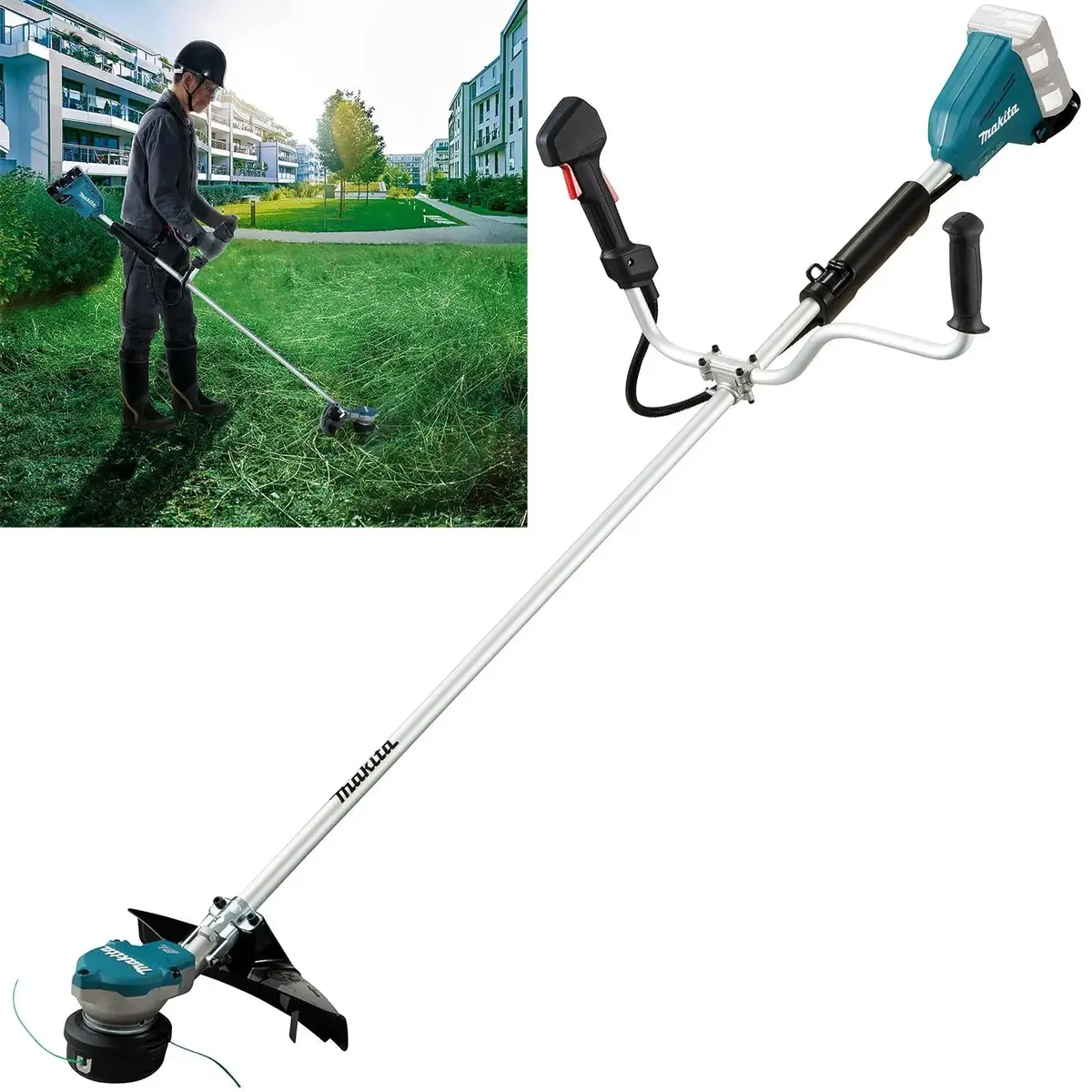 Makita Brush Cutter 2 X 18V Lxt Brushless Cordless Garden Lawn Strimming Bare Unit Body Only Dur368az 1