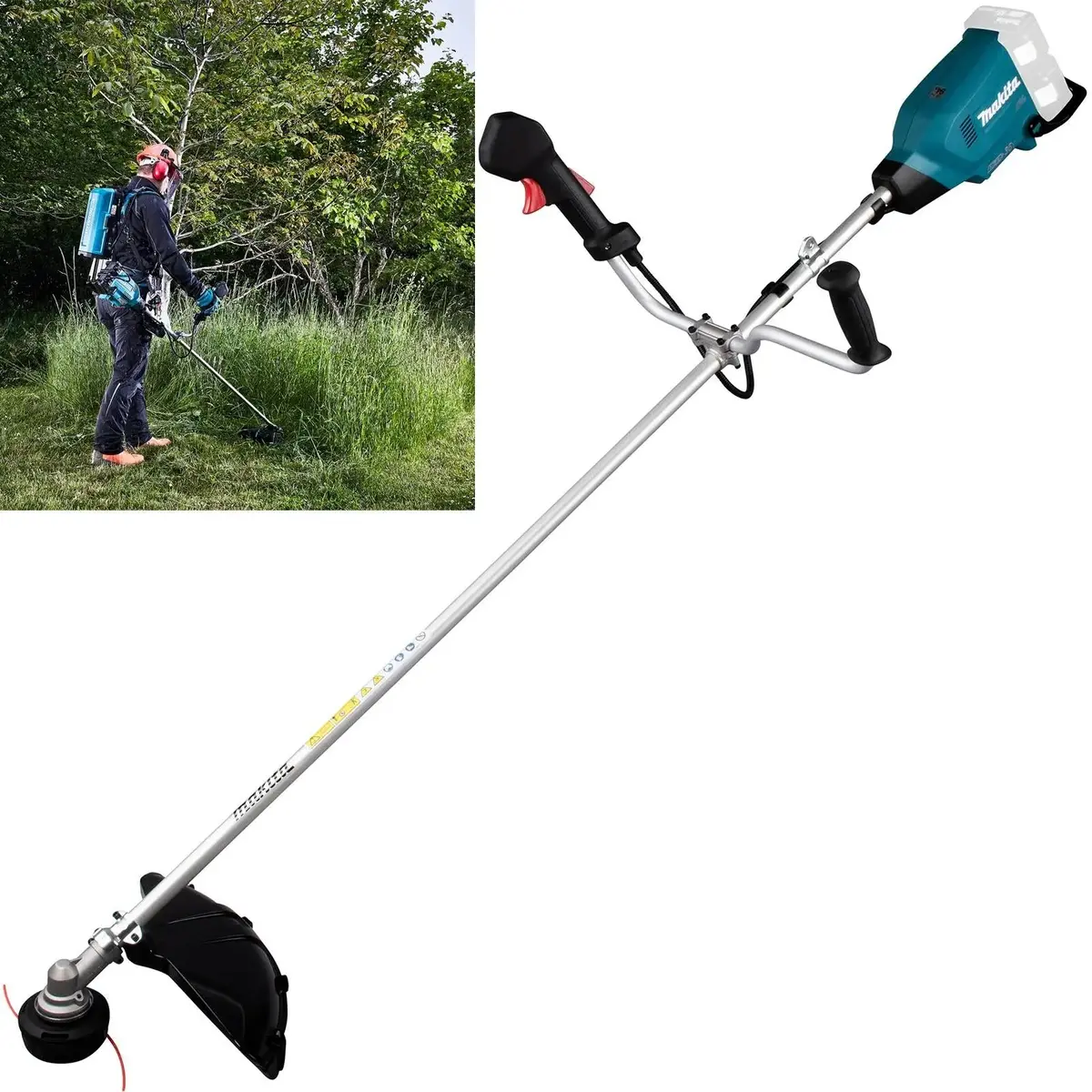 Makita Brush Cutter 2 X 18V Lxt Brushless Cordless Garden Lawn Strimming Bare Unit Body Only Dur369az 1