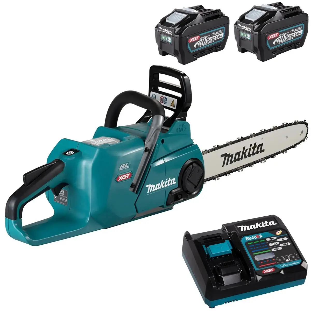 Makita Chainsaw Kit 40Cm Heavy Duty 16" 40V Xgt Brushless Cordless 2 X 5Ah Battery And Rapid Charger Garden Tree Cutting Pruning Uc016gt201 1
