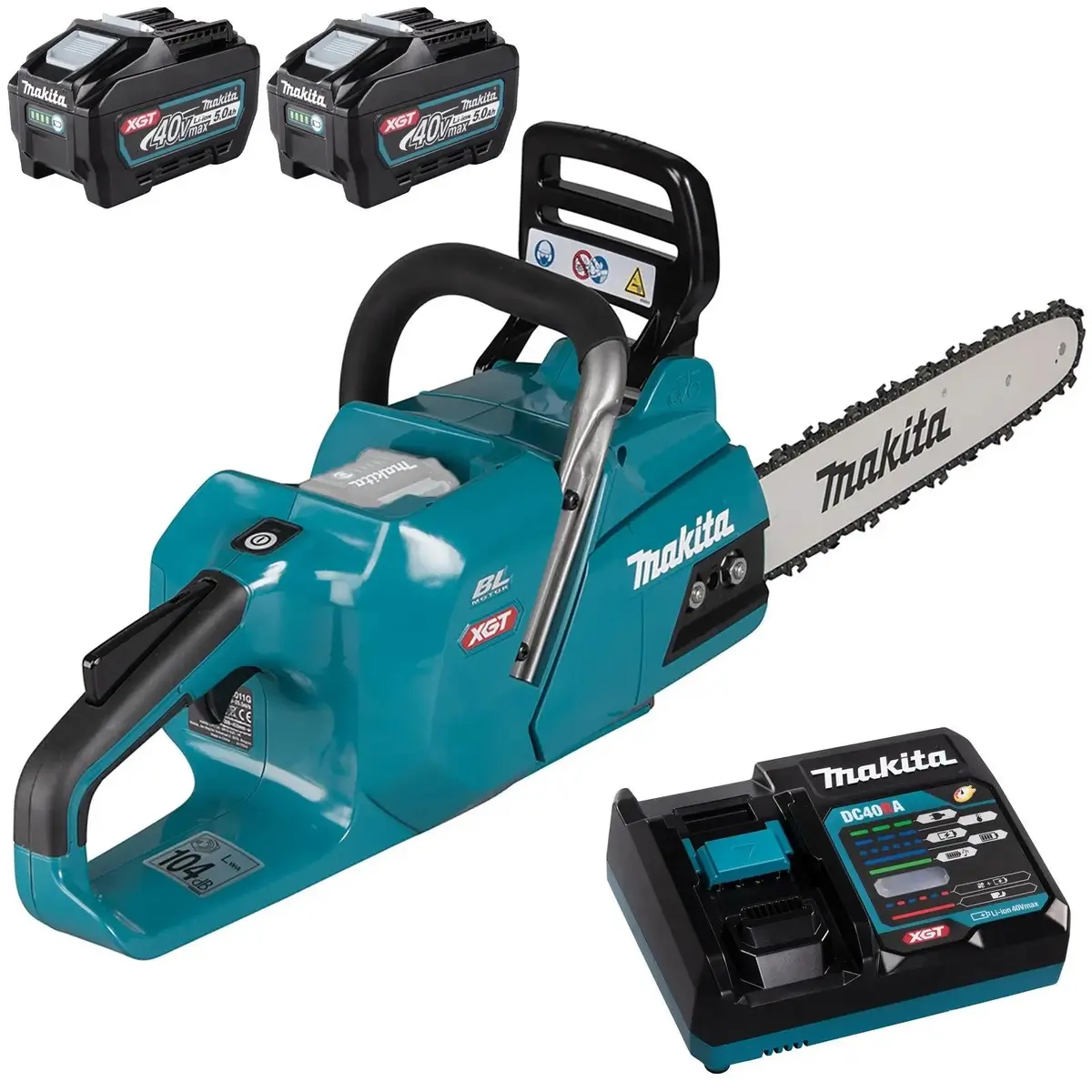 Makita Chainsaw Kit Heavy Duty 35Cm 14" 40V Xgt Brushless Cordless 2 X 5Ah Battery And Rapid Charger Garden Tree Cutting Pruning Uc011gt201 1