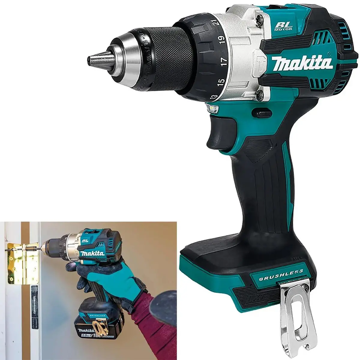 Makita Combi Drill 18V Lxt Li-Ion Brushless Cordless Body Only Dhp489z 1