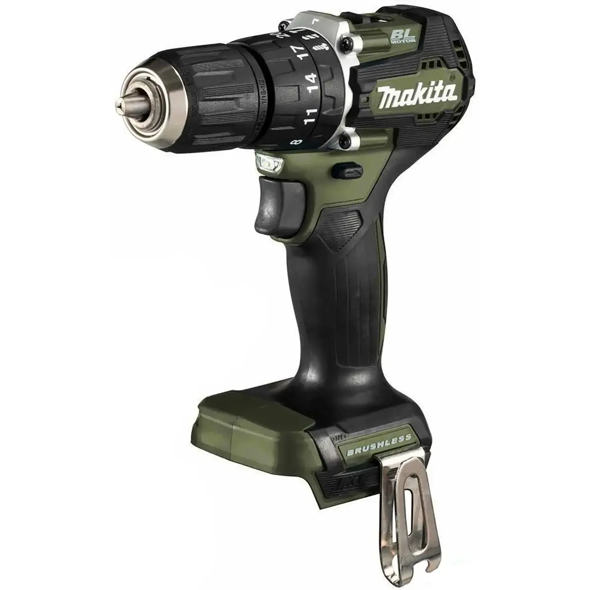 Makita Combi Drill Hammer Driver In Case 18V Lxt Li-Ion Cordless Olive Range Dhp487zo Body Only 1