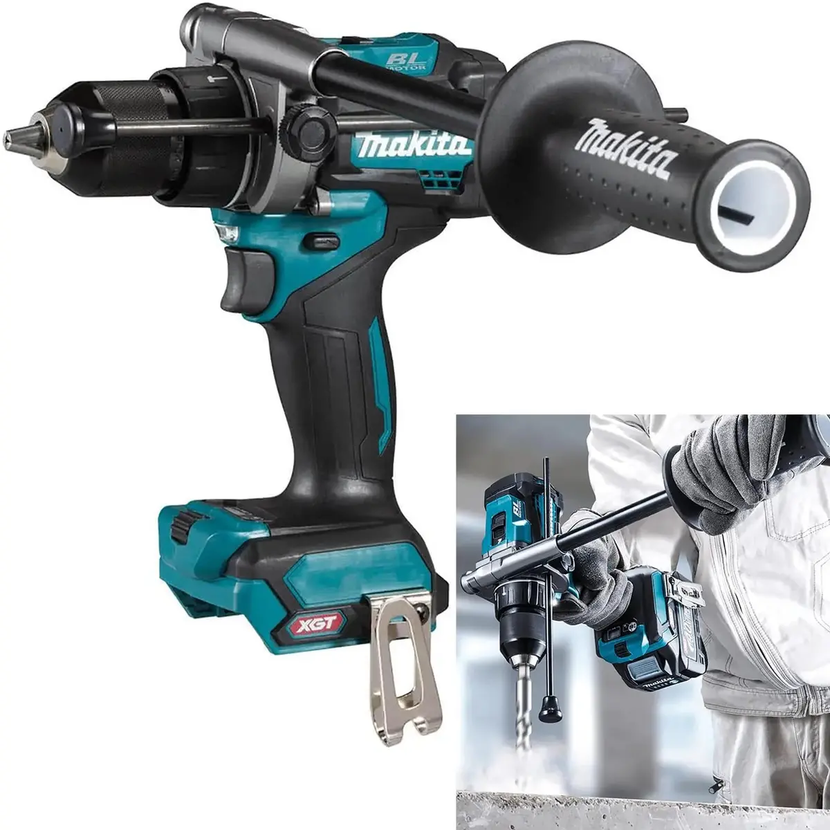 Makita Combi Drill Xgt 40V Max Li-Ion Brushless Cordless Hp001gz Body Only 1
