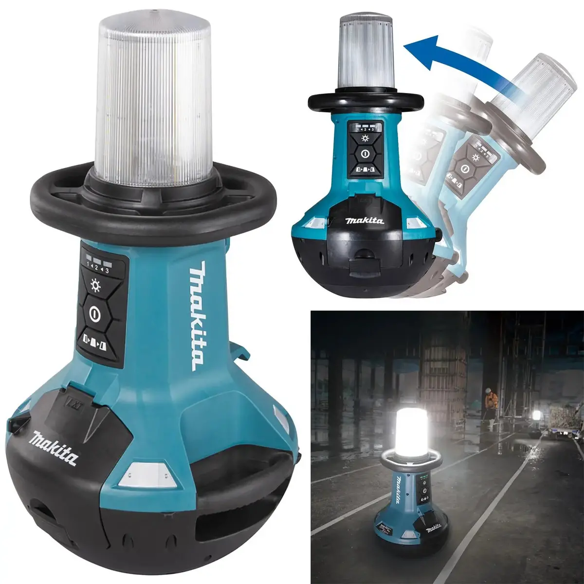 Makita Cordless Area Worklight 360 Degree Lxt 14.4V 18V 240V Ac Self Balancing Site Light Body Only Dml810/2 1