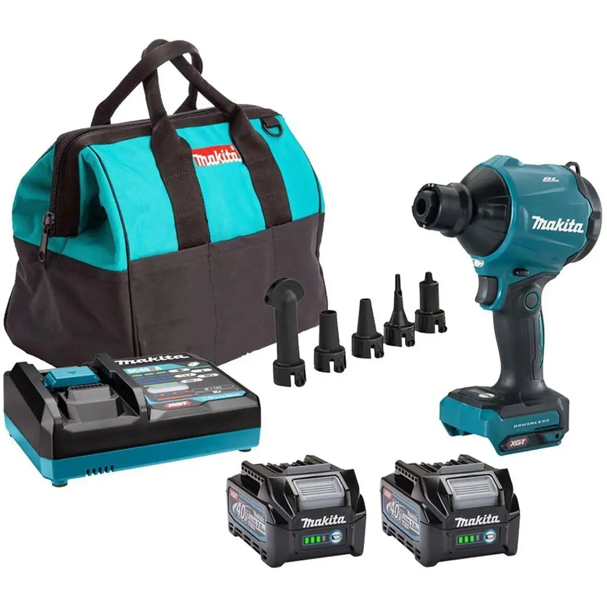 Makita Dust Blower 40V Max Xgt Brushless 2 X 2.5Ah Batteries Charger Tool Bag Kit As001gd202 1