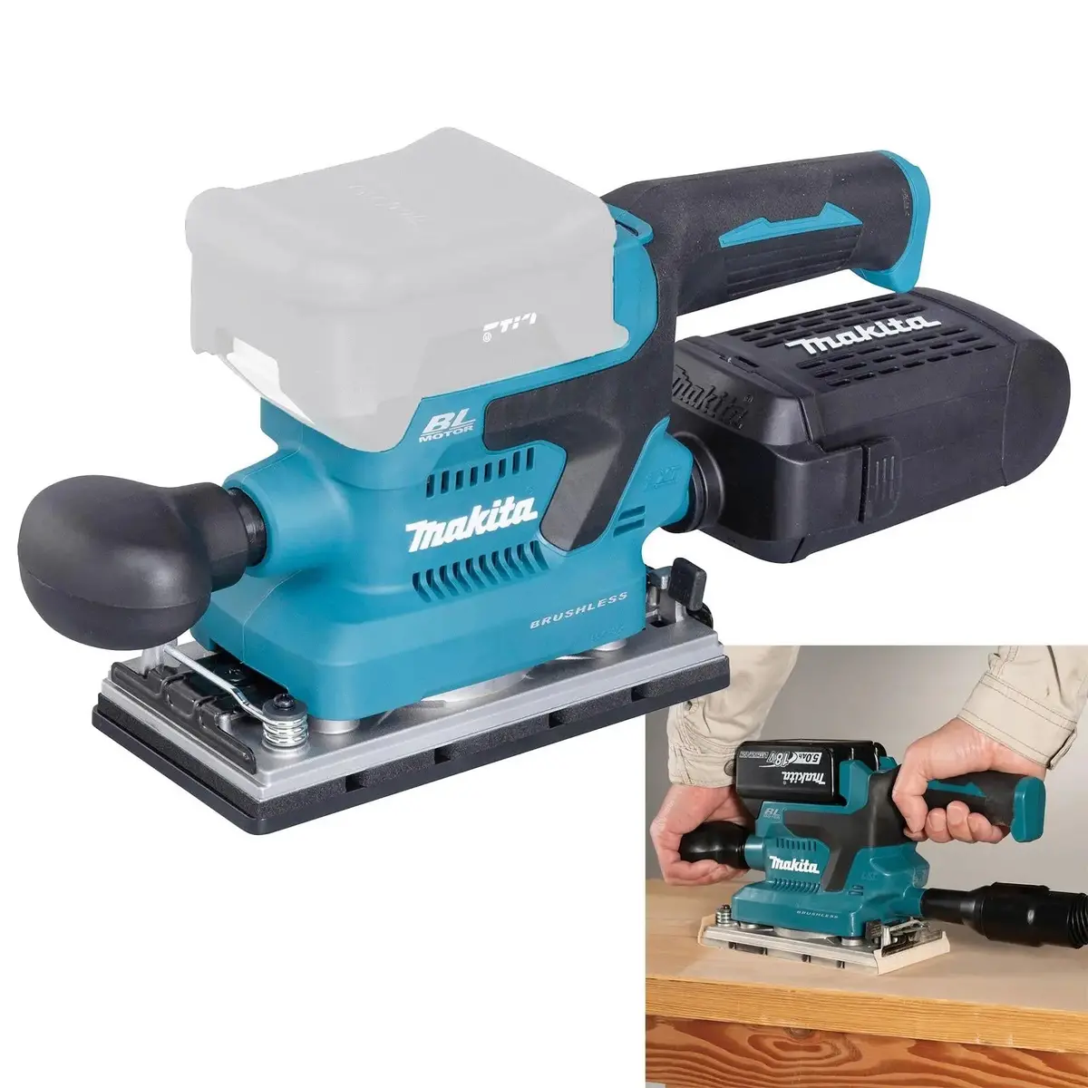 Makita Finishing Sander 18V Lxt 185 X 93 Mm Cordless Brushless Body Only Dbo380z 1