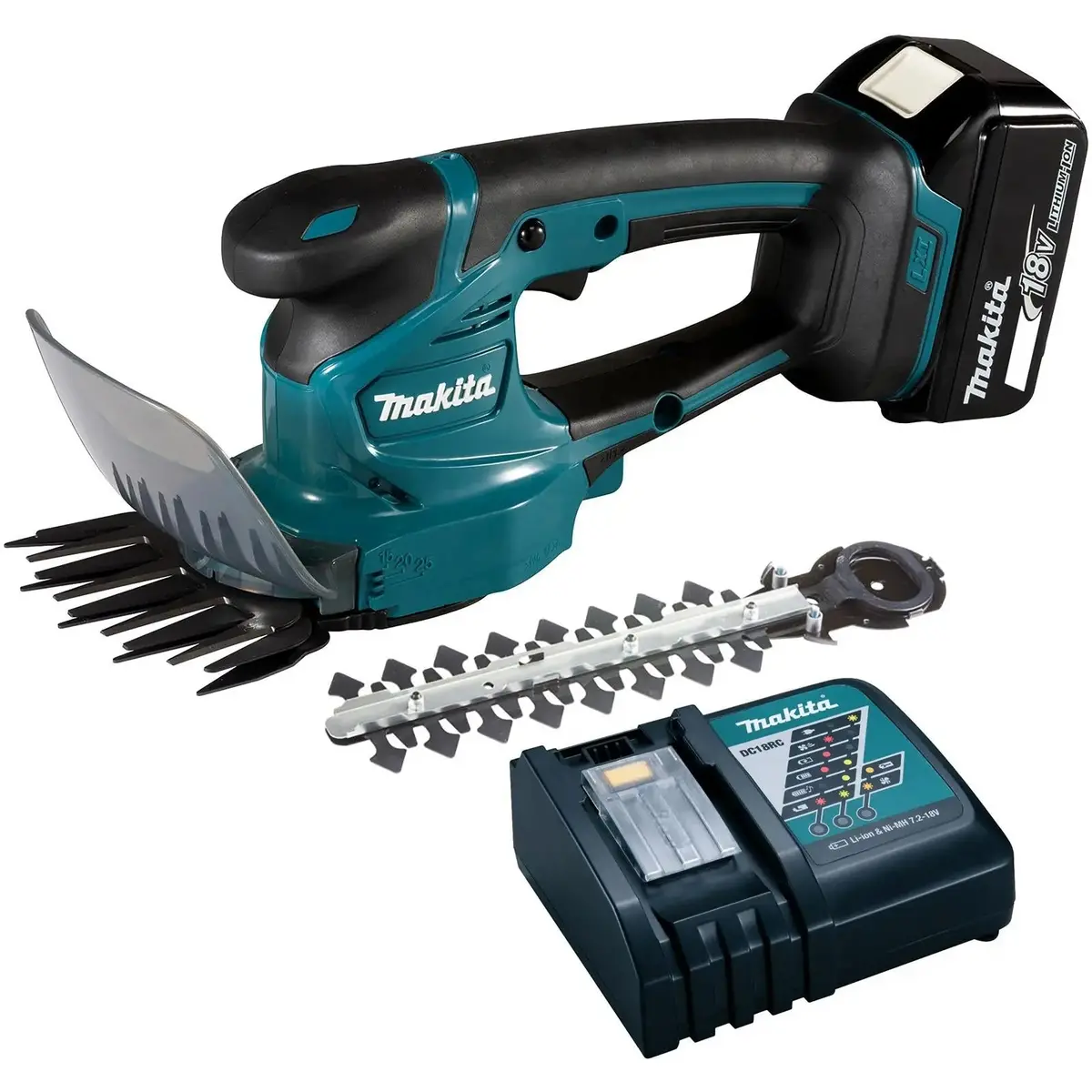 Makita Grass Shears 110Mm Hedgetrimmer Blade 18V Lxt Cordless Li-Ion 5Ah Charger Kit Dum111rtx 1