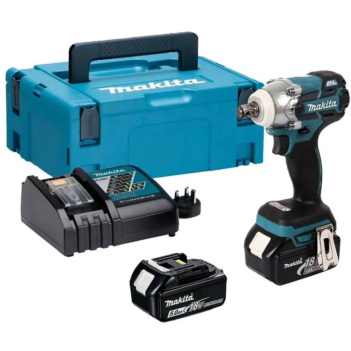 Makita Impact Wrench 1/2" Drive 18V Lxt Brushless Li-Ion 2 X 5Ah Charger Type 2 Case Dtw285rtj 1