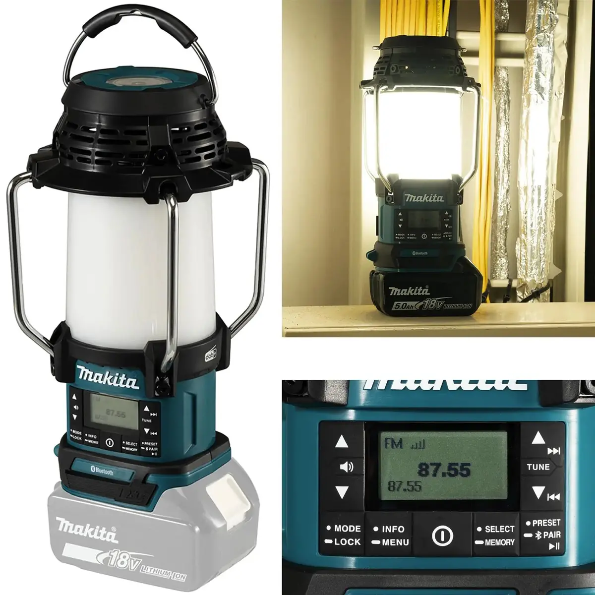 Makita Lantern Radio Job Site Light Lamp Dab+ Bluetooth Cordless Lxt Dmr056 Body Only 1