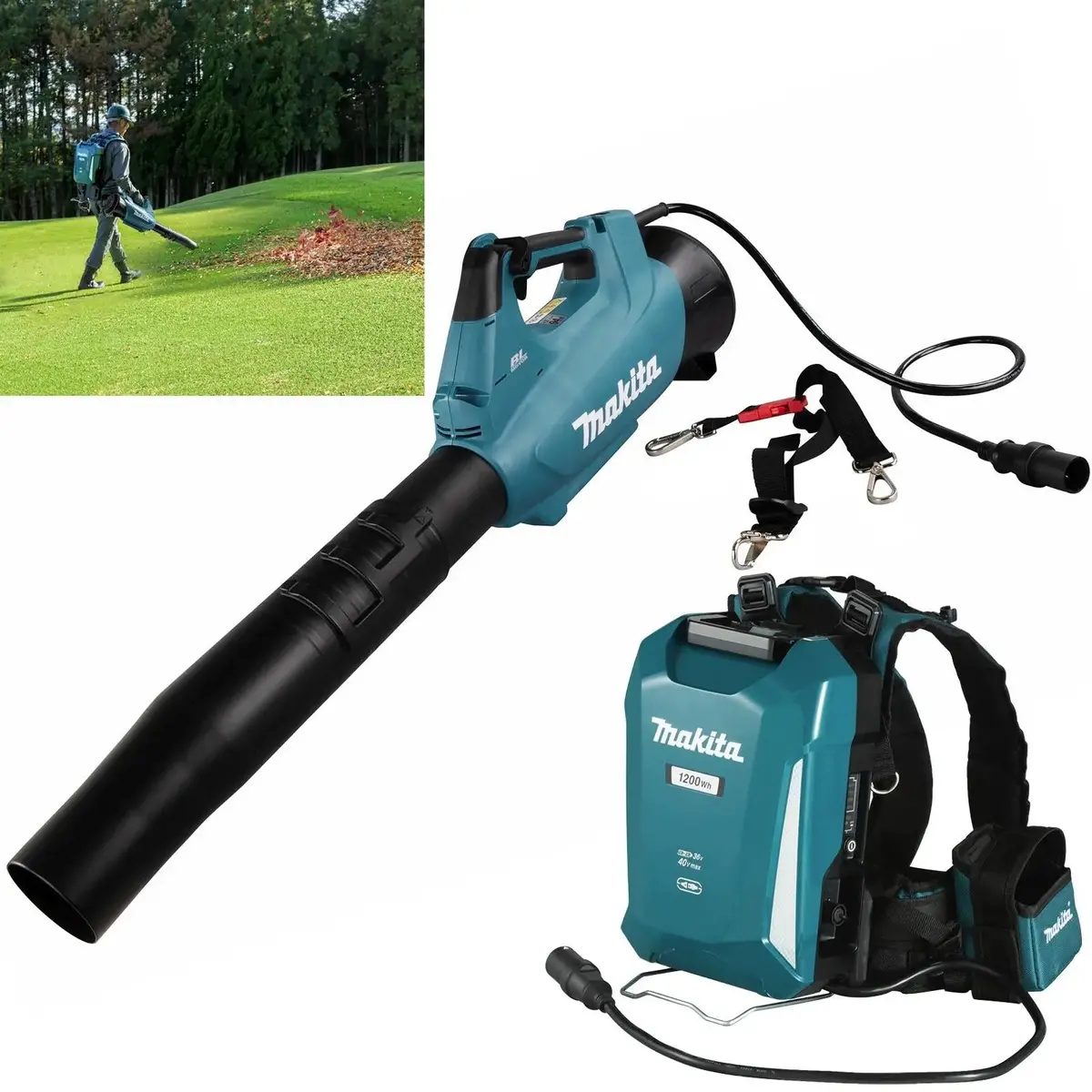 Makita Leaf Blower And Pdc1200 Power Pack Backpack 18V 40V Lxt Xgt Compatible Brushless Cordless 20N Garden Grass Clippings Ub001cx2 1