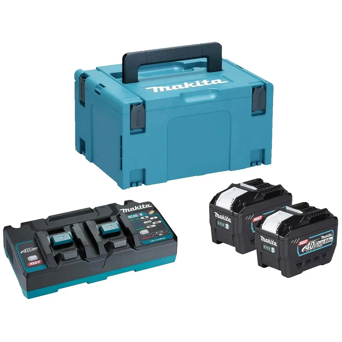 Makita Power Source Kit 40V Xgt 2 X 8.0Ah Batteries Dc40rb Two Port Charger 240V In Makpac Type 3 Case 1