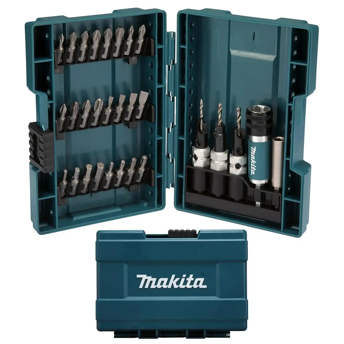Makita Quad Driver Screwdriver Drill Bit Holder Set Phillips Pozi Slotted Torx 1