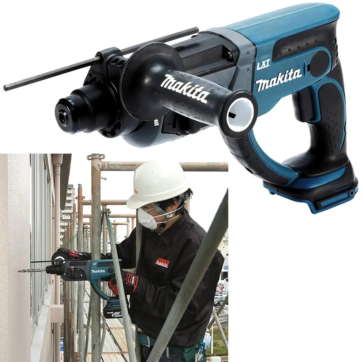 Makita Rotary Hammer Drill Sds Plus 18V Lxt Cordless 20Mm Capacity Concrete Dhr202z Body Only 1
