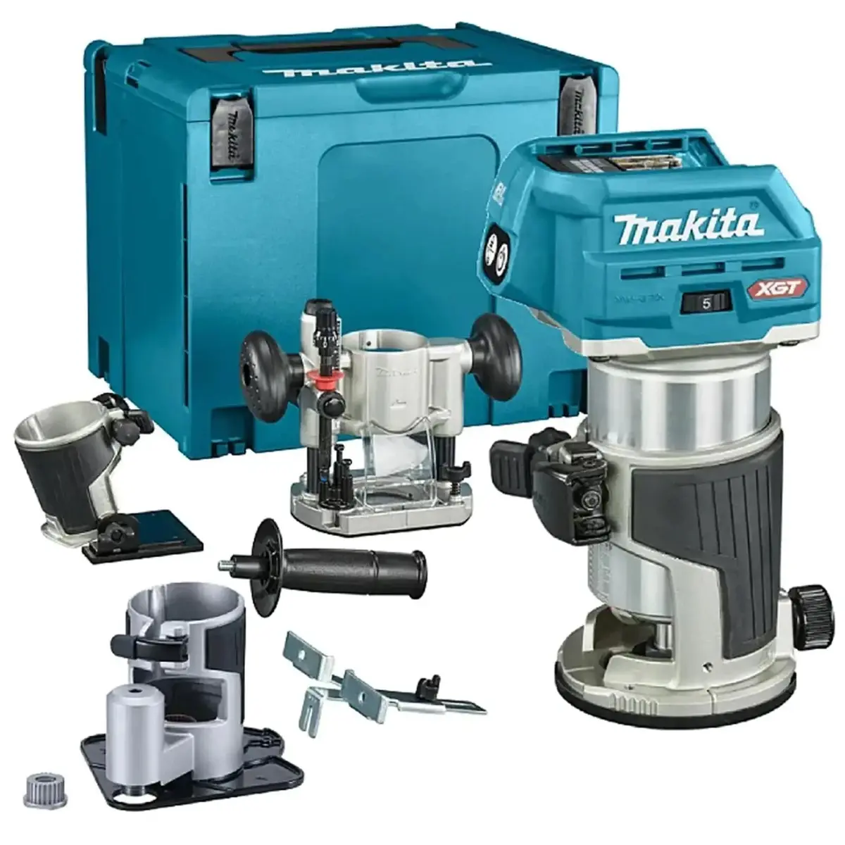 Makita Router Trimmer 40V Max Xgt 1/4" Collet In Makpac Type 4 Case With Plunge Base Body Only Rt001gz16 1