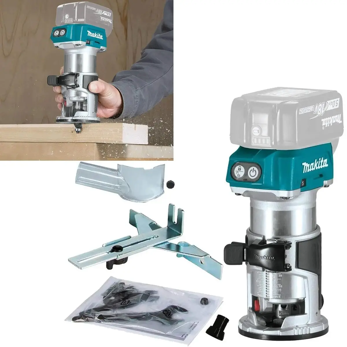Makita Router Trimmer Brushless 18V Lxt Li-Ion Cordless Drt50z Body Only 1