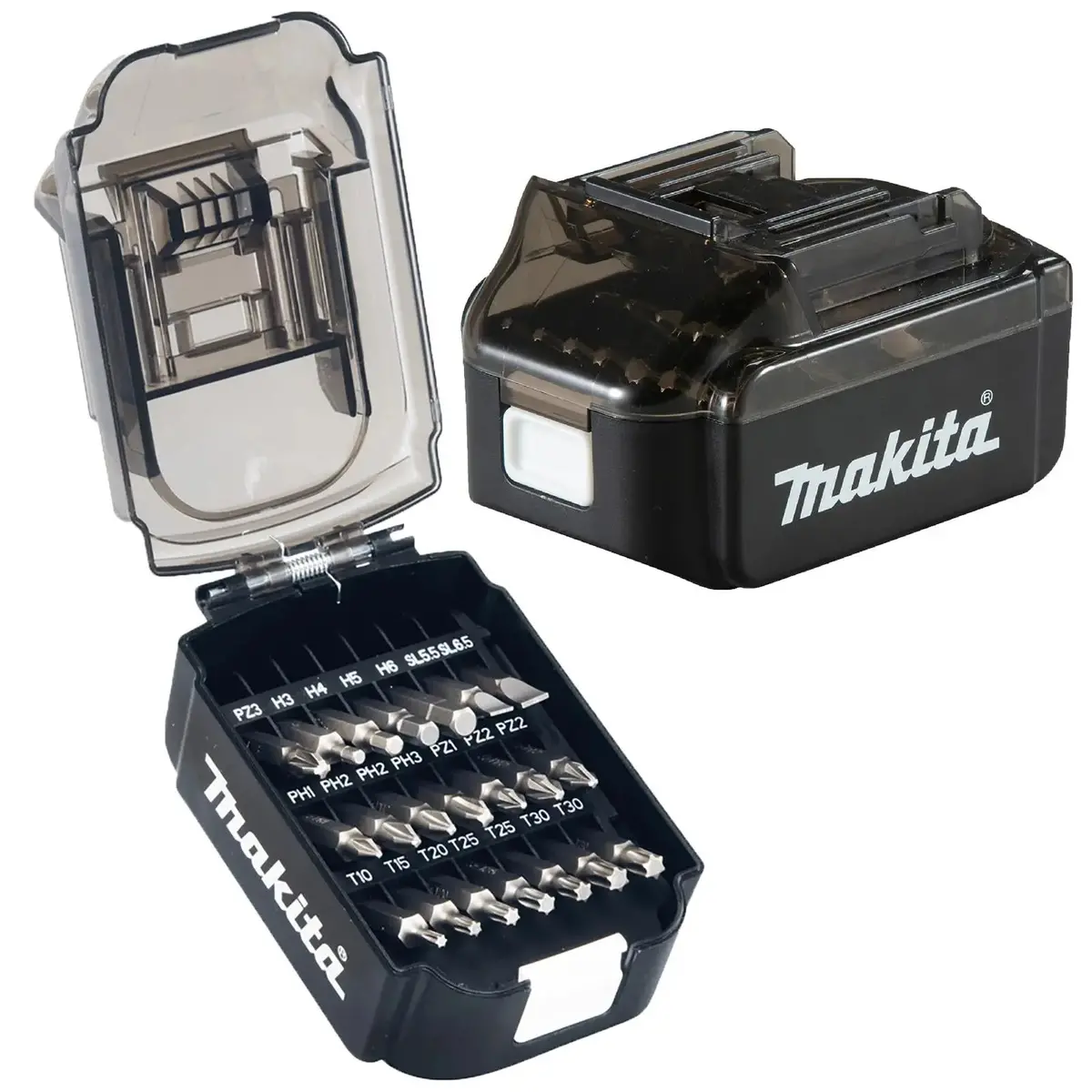 Makita Screwdriver Bit Set In Battery Case 21 Pieces Hex Phillips Pozi Slotted Torx 1