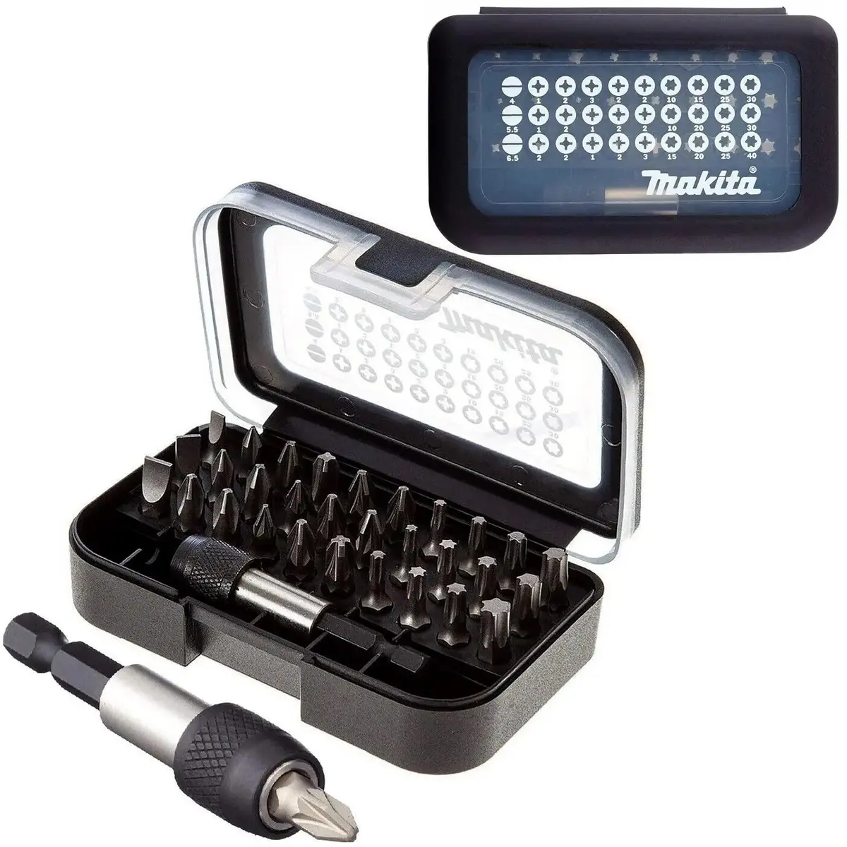 Makita Screwdriver Bit Set With Bit Holder In Case 31 Piece D-30667 1