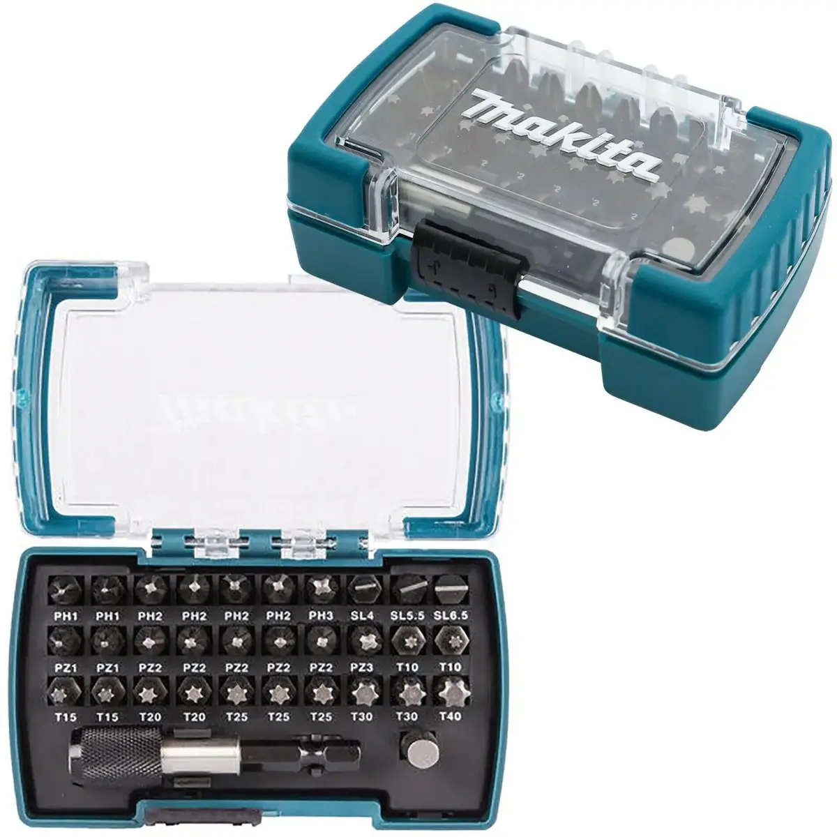 Makita Screwdriver Bit Set With Bit Holder In Case 32 Piece D-74762 1