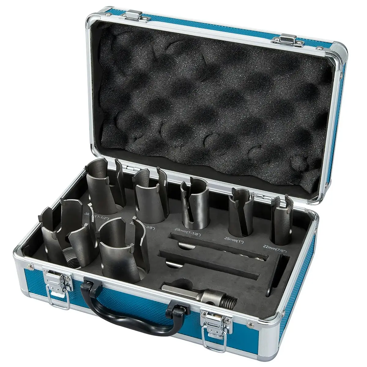 Makita Tct Holesaw Set 22-76Mm Quick Release Hss Pilot Drill Metal Case 1