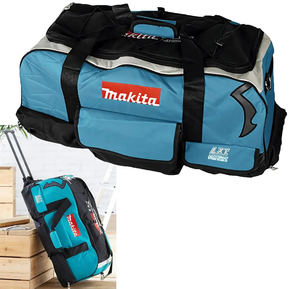 Makita Tool Bag On Wheels Telescopic Handle Heavy Duty 70 X 36 X 38Cm Lxt600 1