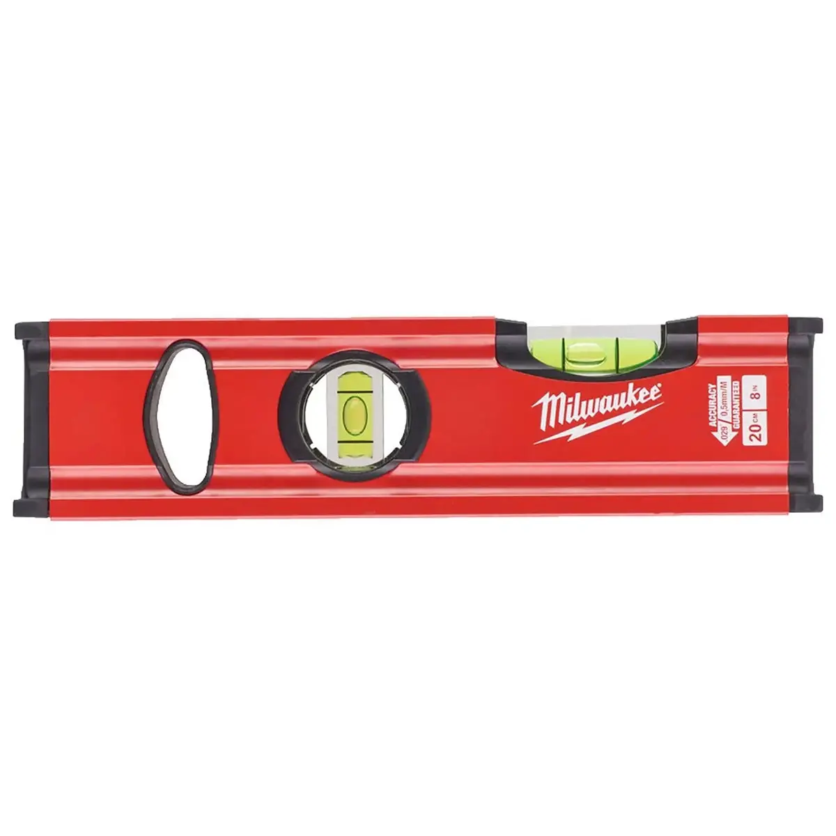 Milwaukee 20Cm Spirit Level Slim Box Shockproof Measuring 2 Vial Precision Milled 1
