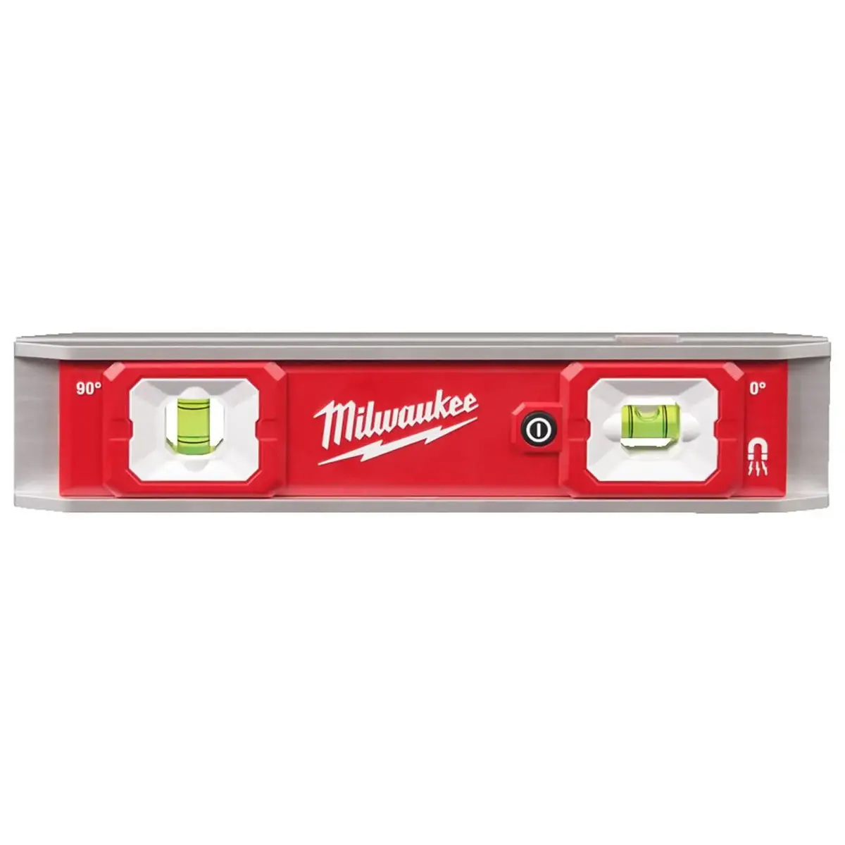 Milwaukee 23Cm Led Torpedo Spirit Level Magnetic Hi-Vis Vials Slim Aluminium Frame Measuring 1