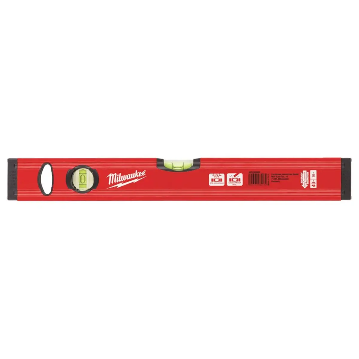 Milwaukee 40Cm Spirit Level Slim Box Shockproof Measuring 2 Vial Precision Milled 1