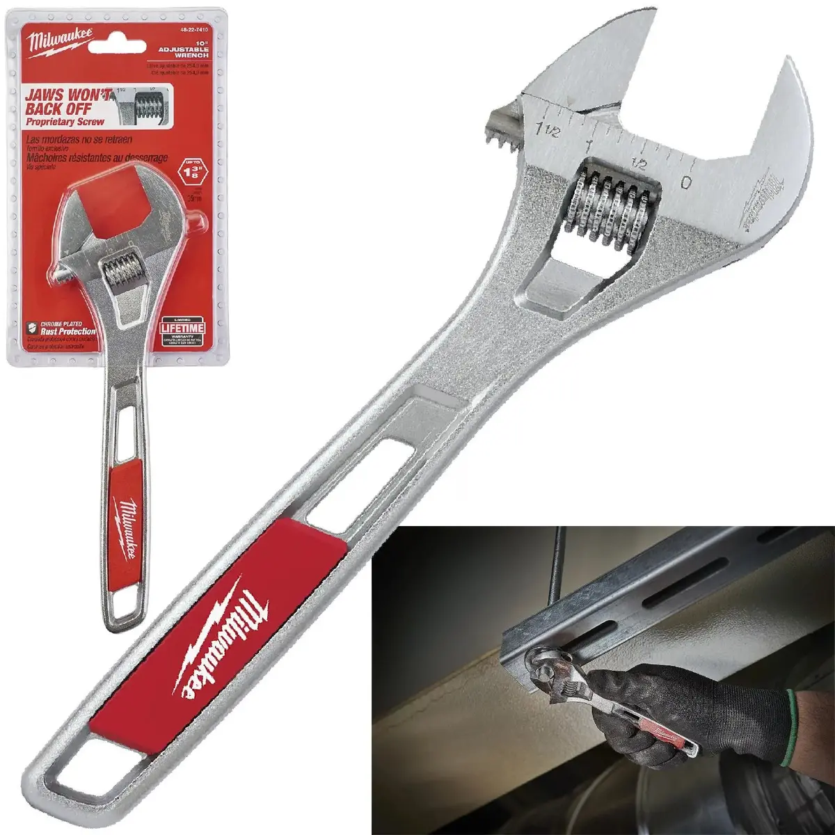 Milwaukee Adjustable Wrench 250Mm Jaw Opening 36.5Mm 1