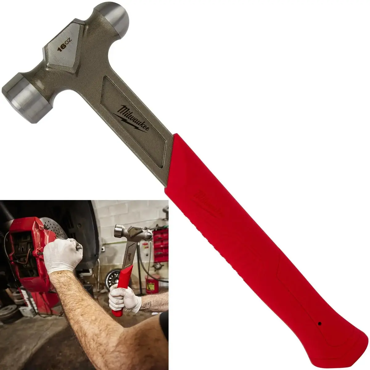 Milwaukee Ball Pein Hammer Steel 450G 16Oz I-Beam Handle 1