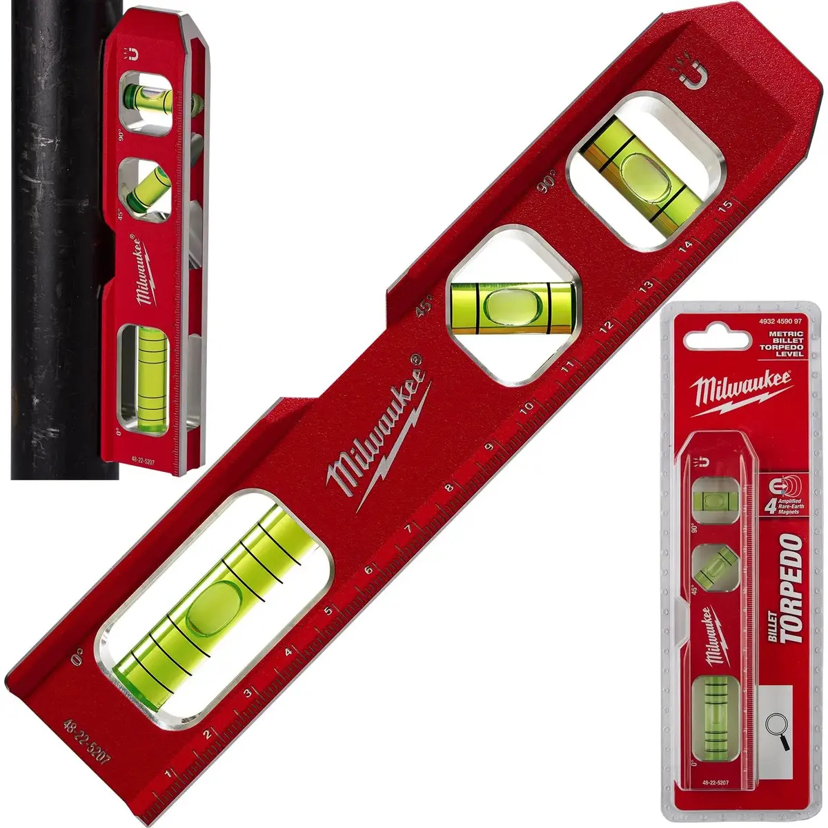 Milwaukee Billet Torpedo Spirit Level 17Cm Magnetic 1