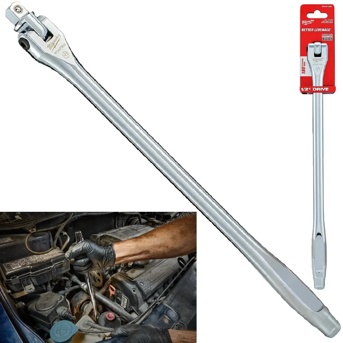 Milwaukee Breaker Bar 1/2" Drive 380Mm 15 Inch 1