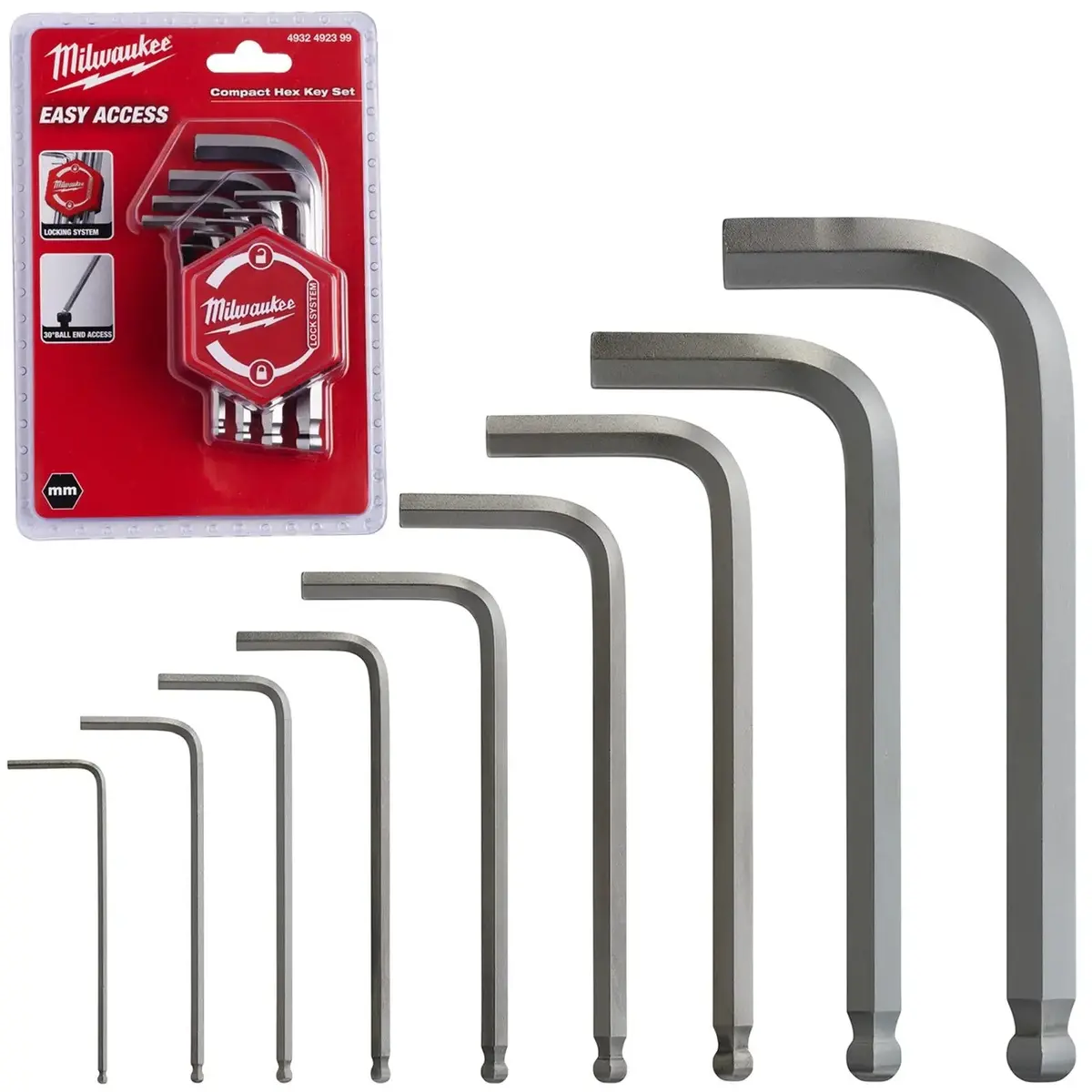 Milwaukee Compact Hex Key Set 9 Piece 1.5-10Mm 1