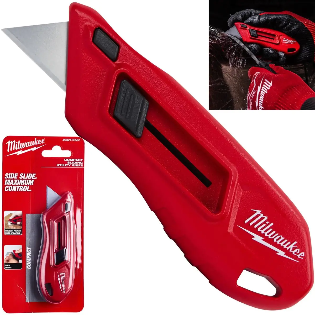 Milwaukee Compact Sliding Retractable Utility Knife Cutting Blade 1
