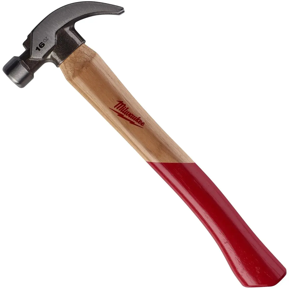 Milwaukee Curved Claw Hammer 16Oz 450G With Hickory Wooden Shaft 1